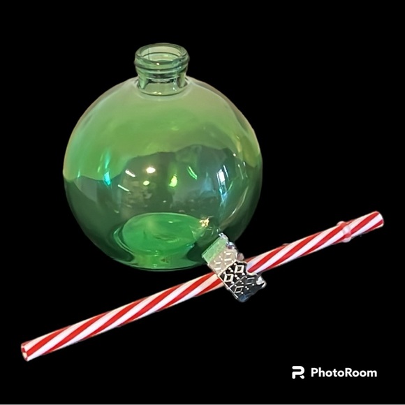 NWT | Christmas Ball Tumbler | Green & Silver | Glass | 13.3oz - Picture 3 of 9